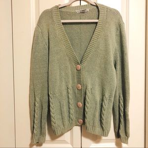 Slouchy Vintage Cable Knit Cardigan